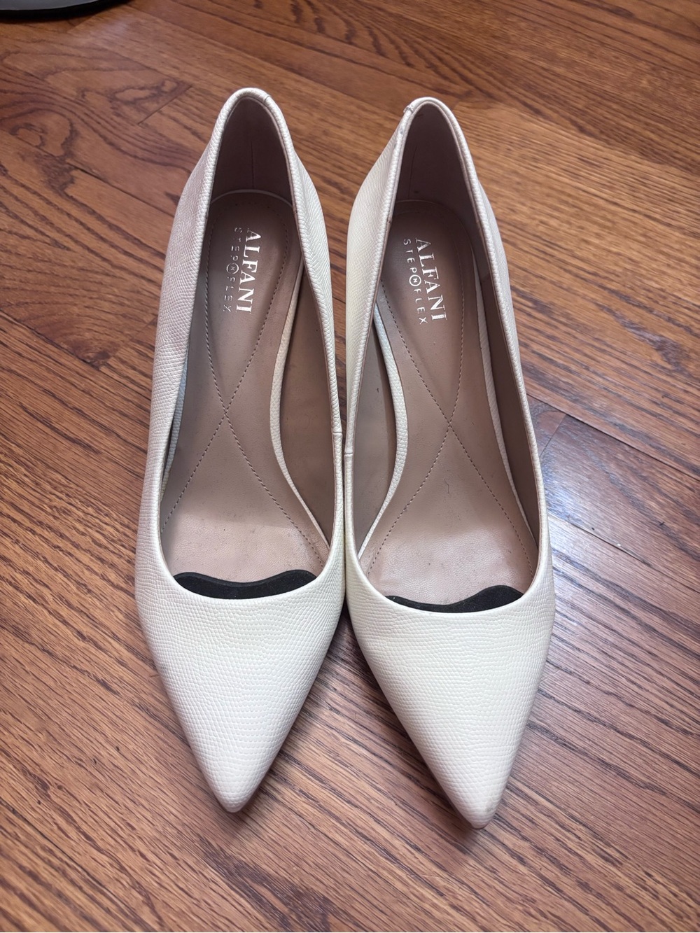 Alfani Pointed-Toe Pumps in Cream